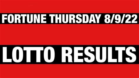 fortune thursday lotto results|Fortune Thursday .